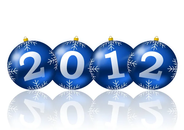 2012 Neujahr Illustration mit Weihnachtskugeln — Stockfoto