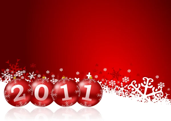 2011 Neujahr Illustration mit Weihnachtskugeln — Stockfoto