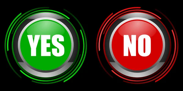 stock image Yes and no glossy button set