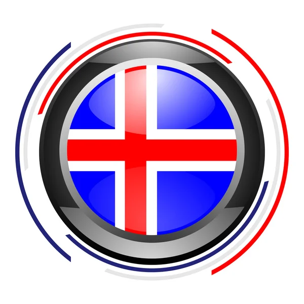 Iceland glossy icon — Stock Photo, Image