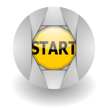 Start steel glosssy icon clipart