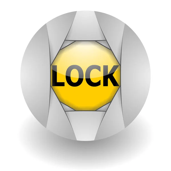 Lock steel glosssy icon — Stock Photo, Image