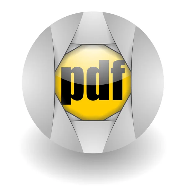 Glosssy ikonę PDF ze stali — Zdjęcie stockowe