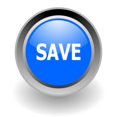 Save steel glosssy icon clipart