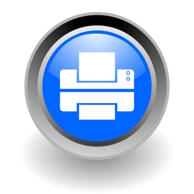 Printer steel glosssy icon clipart