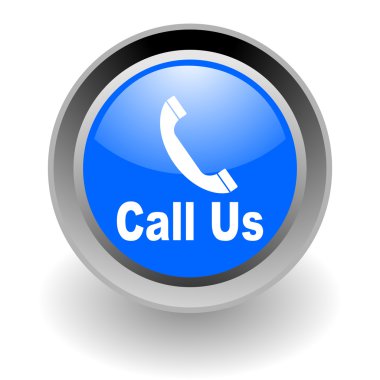 Call us steel glosssy icon clipart