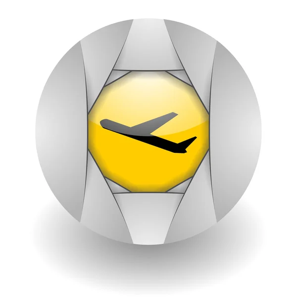 Samolot ze stali glosssy ikona — Zdjęcie stockowe