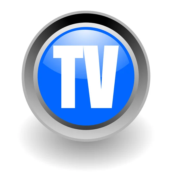 TV çelik glosssy simgesi — Stok fotoğraf
