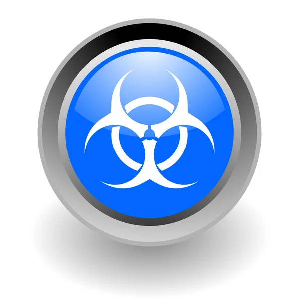 Biohazard steel glosssy icon — Stock Photo, Image