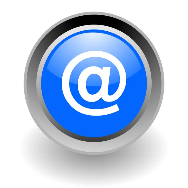 E-mail icono brillante de acero — Foto de Stock