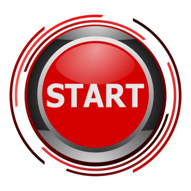 Start glossy icon clipart