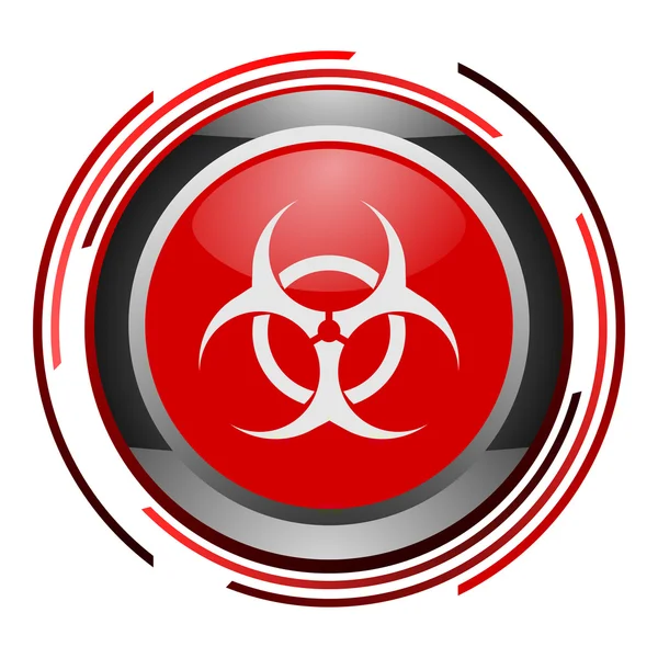 Biohazard lesklý ikona — Stock fotografie