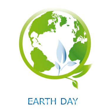 Planet symbol on Earth Day clipart