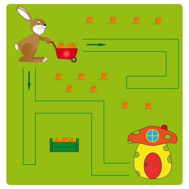 Rabbit and home clipart