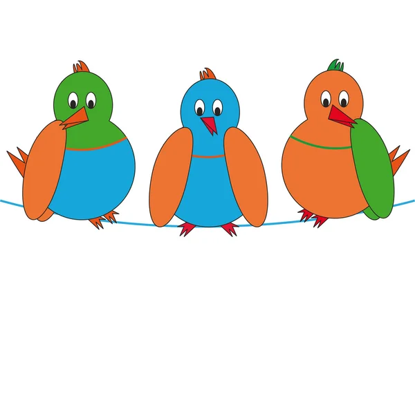 Aves dos desenhos animados — Vetor de Stock