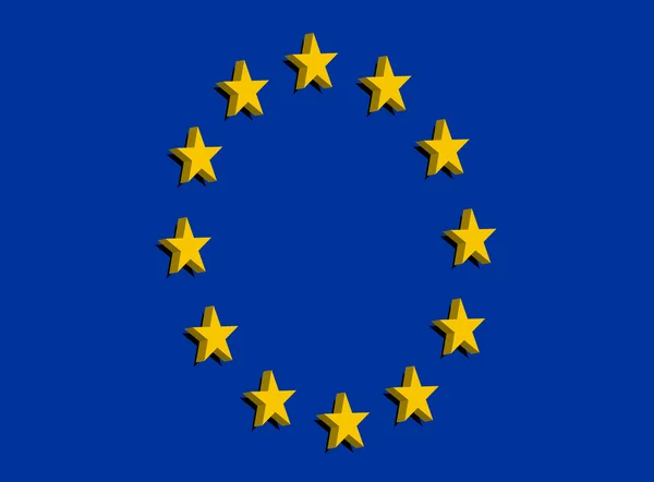 Construction drawing European flag, vector — Stock Vector