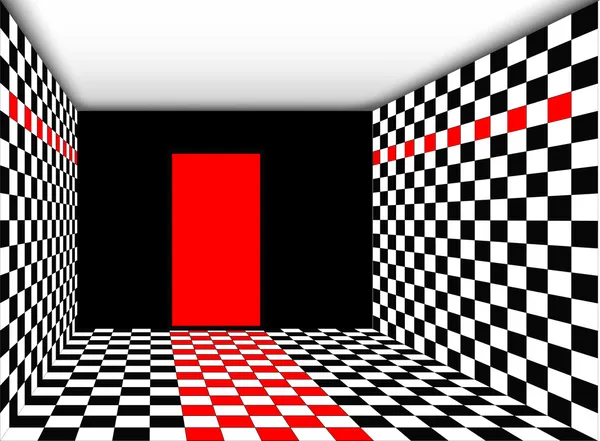 Perspective Empty room with door vector — Stock Vector