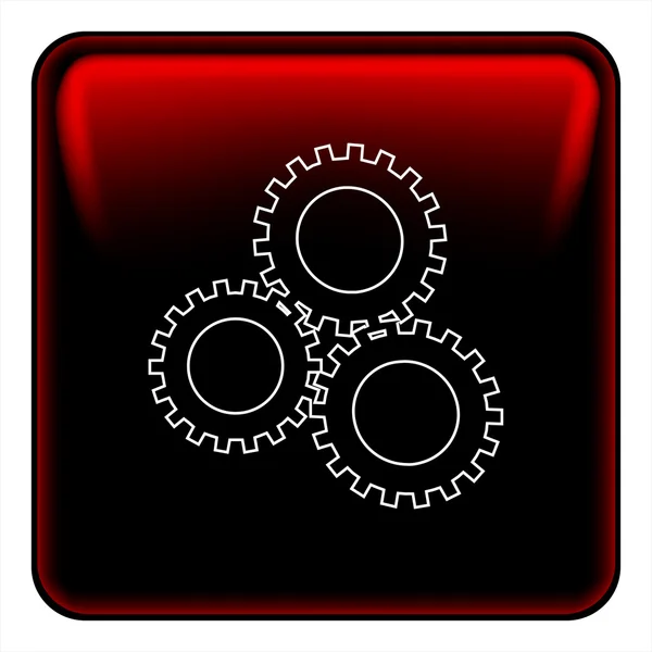 Gear wheels vector button — Stock Vector