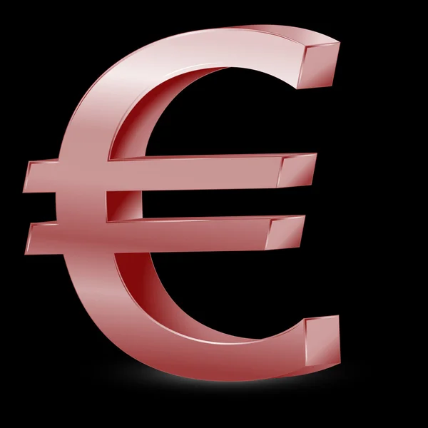 Vetor metálico euro sinal isolado sobre fundo branco, vetor — Vetor de Stock