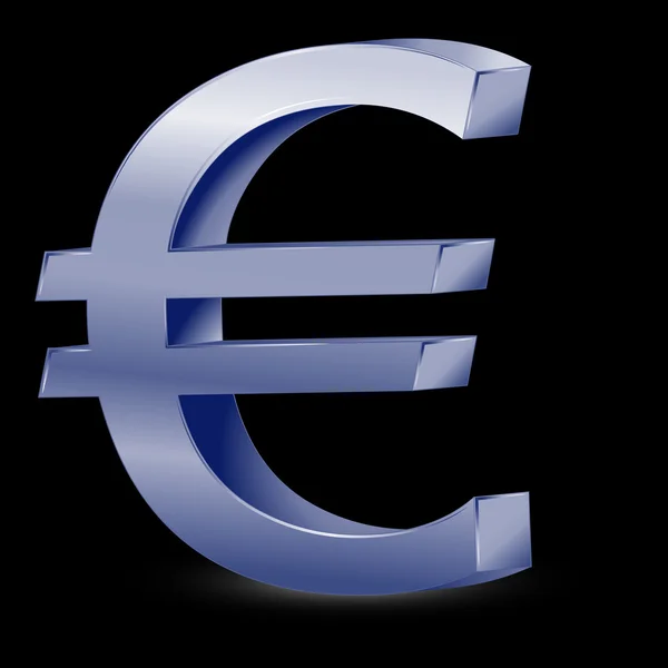 Vector metálico euro signo aislado sobre fondo blanco, vector — Archivo Imágenes Vectoriales