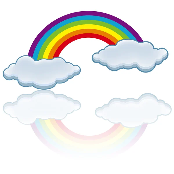 Regenboog wolk pictogram vector — Stockvector