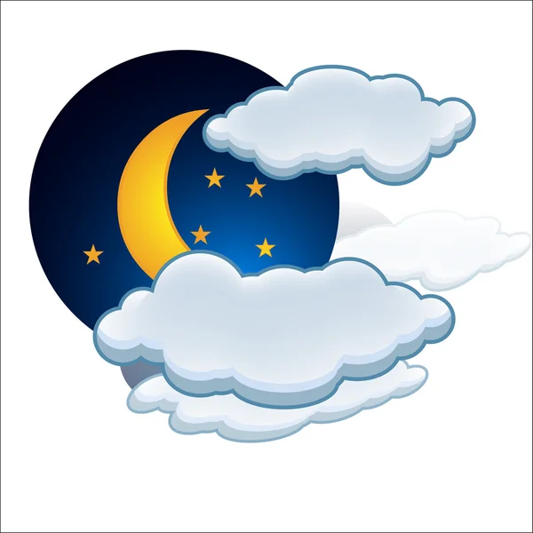 stock vector Moon rain cloud icon vector