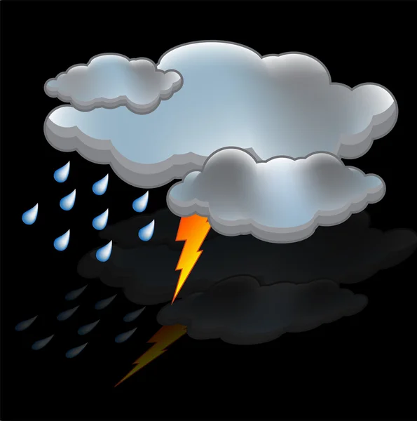 Slunce déšť mrak ikonu vektor — Stockový vektor