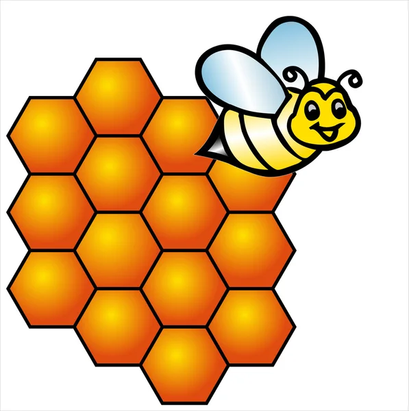 Векторні бджоли та медоносні комбінації — стоковий вектор