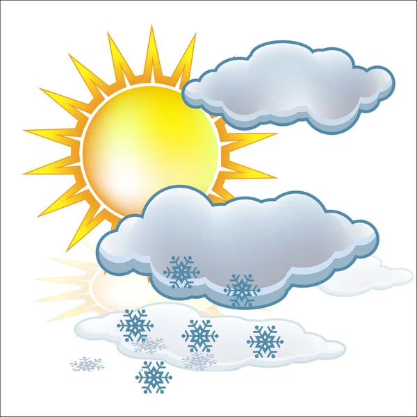 Slunce sníh ikonu vektor — Stockový vektor
