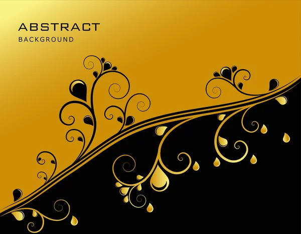 Black and gold ornamental background, vector — Stock Vector