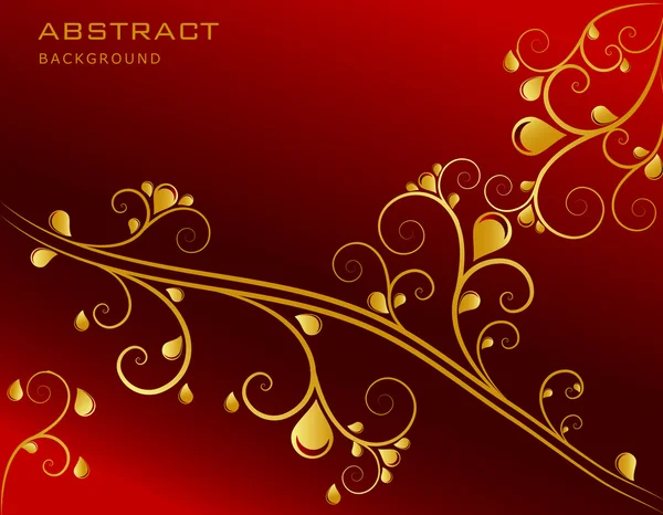 Red and gold ornamental background, vector — Stock Vector