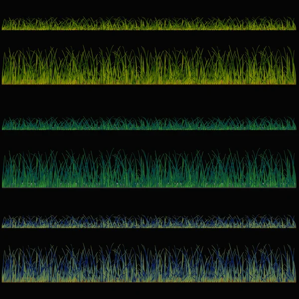 Fondos de hierba, vector aislado sobre fondo blanco y gr — Archivo Imágenes Vectoriales