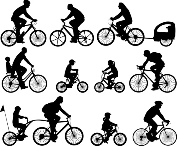 Biciclette Silhouette — Vettoriale Stock