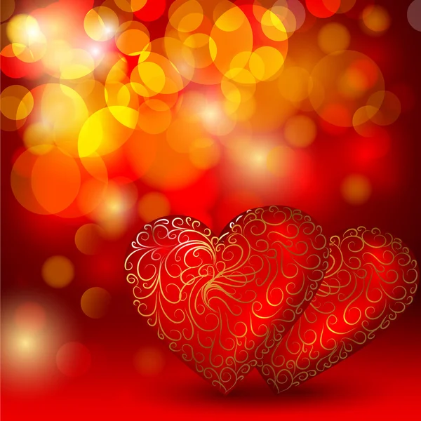 Cartão Dia Valentin Com Corações —  Vetores de Stock