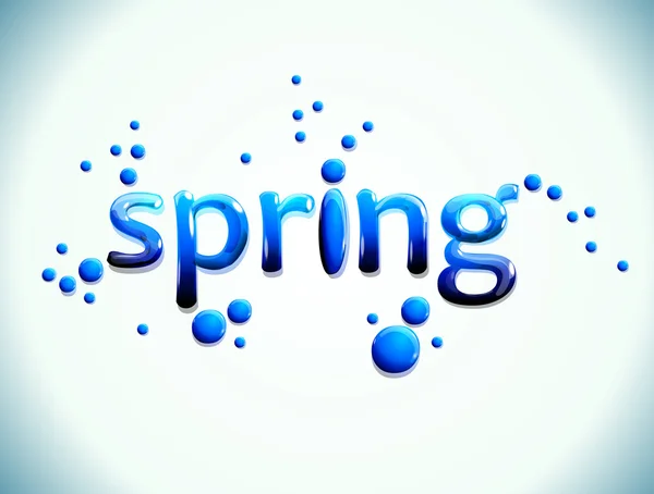 Primavera. Texto água —  Vetores de Stock