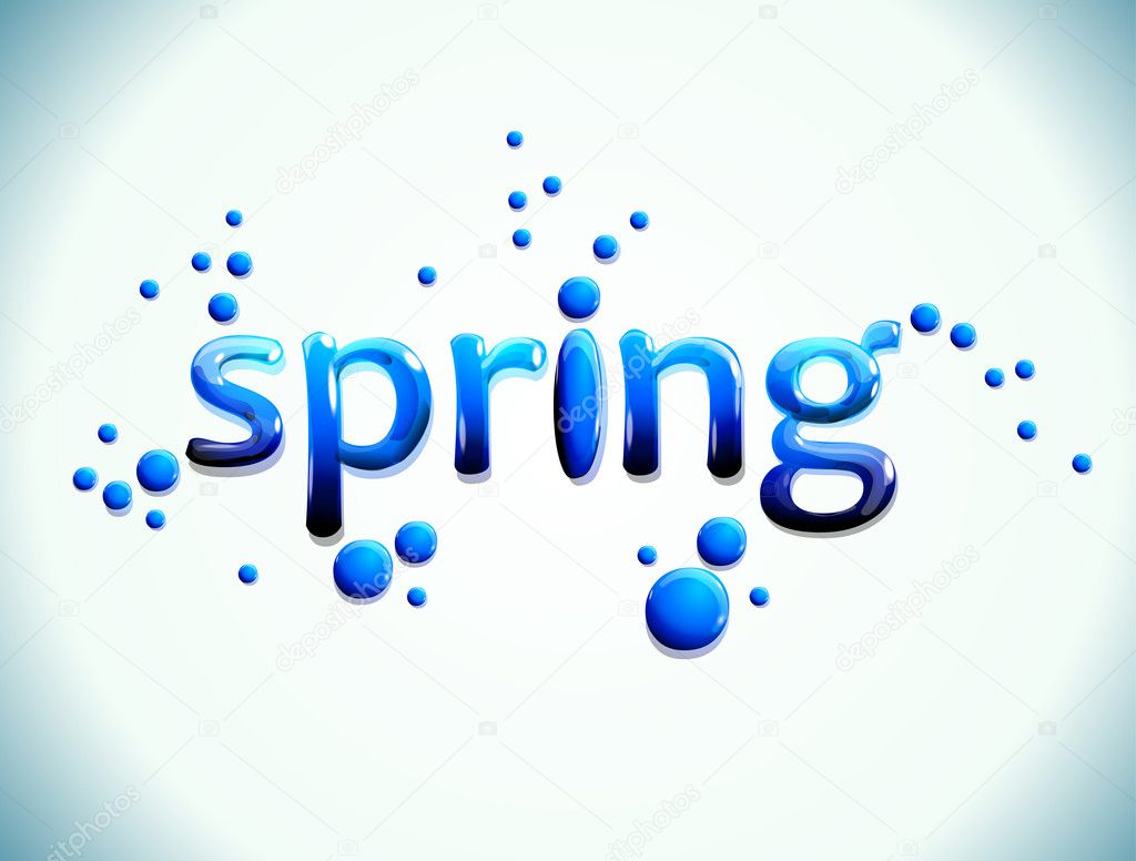 Spring. Water text
