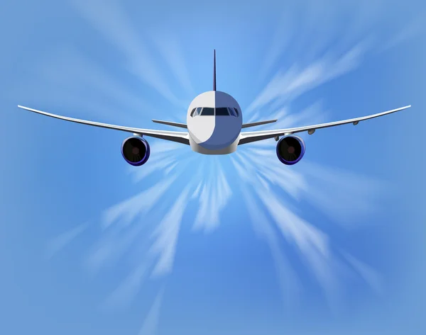 Flugzeug am Himmel — Stockvektor