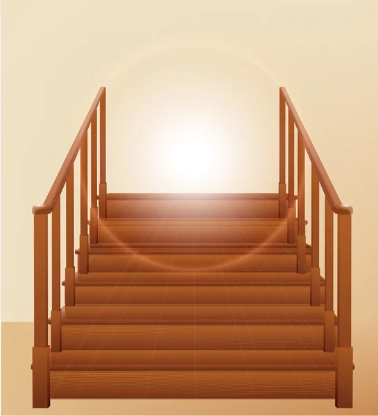 Деревянная лестница, векторная иллюстрация — стоковый вектор