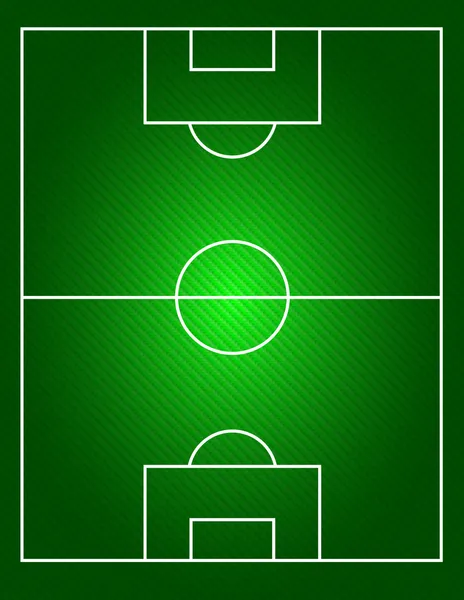 Fotboll genom en fotbollsplan — Stock vektor
