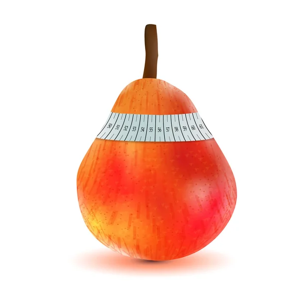 Pear and measuring tape Royalty Free Stock Illustrations