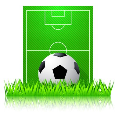 Football by a football pitch clipart