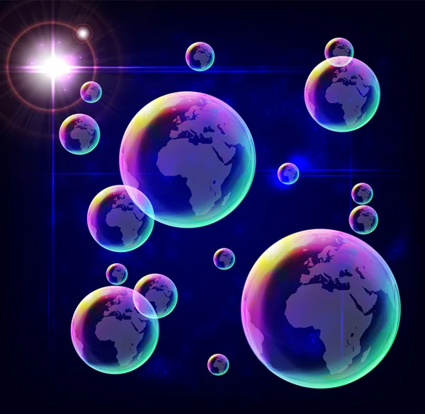 Såpbubblor i rymden — Stock vektor