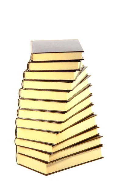 白い背景に隔絶された青銅製の書籍塔 — ストック写真