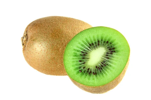 Doce Saboroso Kiwi Fruta Isolada Fundo Branco — Fotografia de Stock