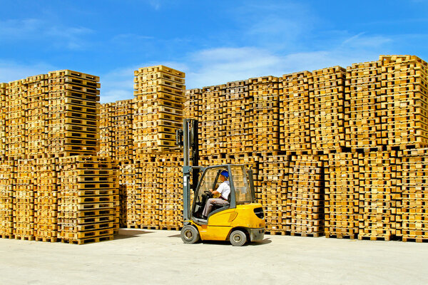 Pallets warehouse