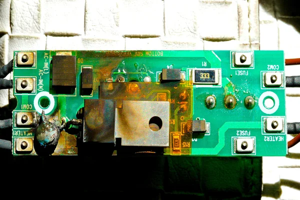 Placa de circuito danificado — Fotografia de Stock