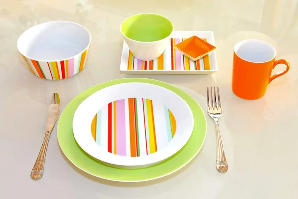 Green tableware — Stock Photo, Image