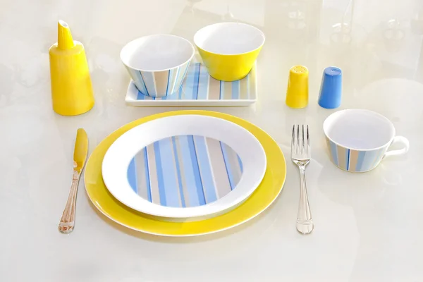 黄色餐具 — 图库照片