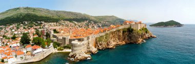 Dubrovnik walls panorama clipart