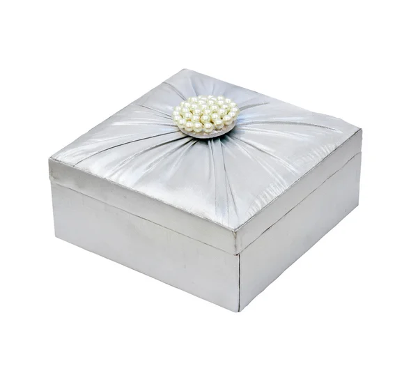 Silver decor box — Stock Photo, Image